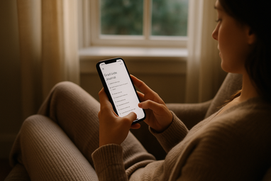 Evening Gratitude Reflection on Phone