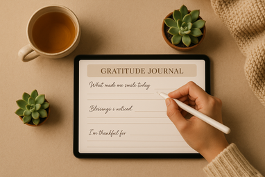 Hand Writing Gratitude with Stylus