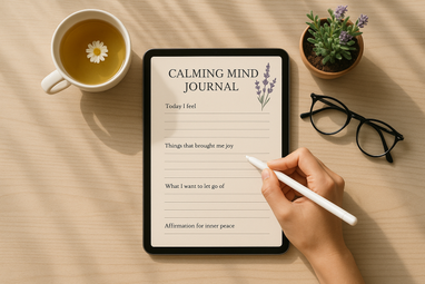 Hand Writing with Stylus on Tablet