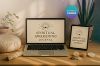 Spirituality & Awakening Journal Hero Banner with Canva Badge
